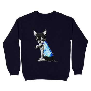 Gift For Dog Mom - Mother's Day Chihuahua Tattoo I Love Mom - Standard Crew Neck Sweatshirt